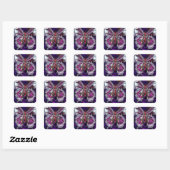 Het Royal Butterfly Effect - Sapphire & Amethist Vierkante Sticker (Vel)