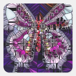 Het Royal Butterfly Effect - Sapphire & Amethist Vierkante Sticker