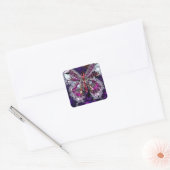 Het Royal Butterfly Effect - Sapphire & Amethist Vierkante Sticker (Envelop)