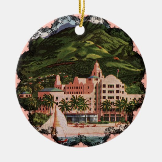 Het Royal Hawaiian Hotel Keramisch Ornament (Voorkant)