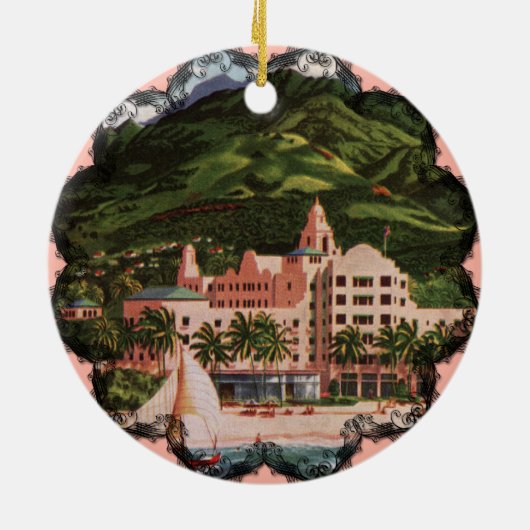 Het Royal Hawaiian Hotel Keramisch Ornament (Achterkant)