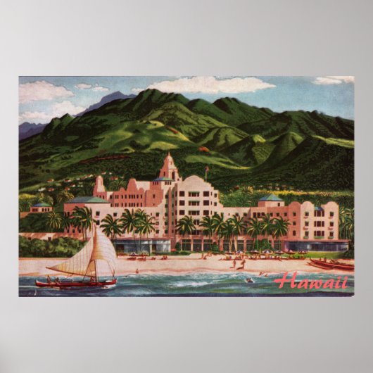 Het Royal Hawaiian Hotel Poster (Voorkant)