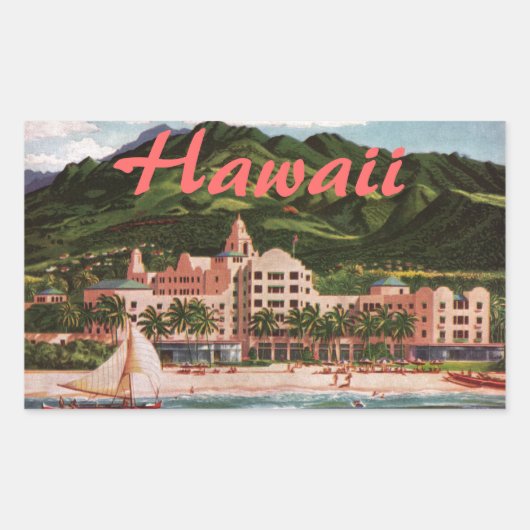 Het Royal Hawaiian Hotel Rechthoekige Sticker (Voorkant)