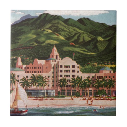 Het Royal Hawaiian Hotel Tegeltje (Voorkant)