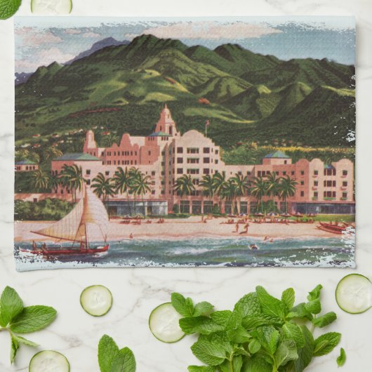 Het Royal Hawaiian Hotel Theedoek (Gevouwen)