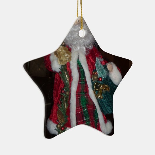 Het Royal Plaid Santa Collectie. Keramisch Ornament (Rechts)