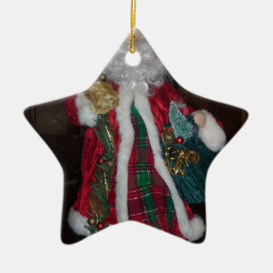 Het Royal Plaid Santa Collectie. Keramisch Ornament