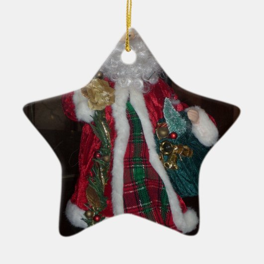 Het Royal Plaid Santa Collectie. Keramisch Ornament (Voorkant)