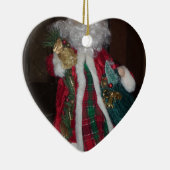 Het Royal Plaid Santa Collectie. Keramisch Ornament (Rechts)