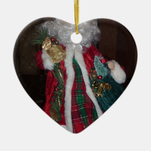 Het Royal Plaid Santa Collectie. Keramisch Ornament (Voorkant)