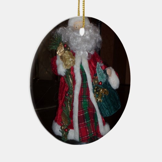 Het Royal Plaid Santa Collectie. Keramisch Ornament (Rechts)