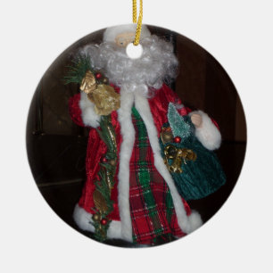 Het Royal Plaid Santa Collectie. Keramisch Ornament