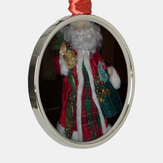 Het Royal Plaid Santa Collectie. Metalen Ornament (Rechts)