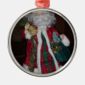 Het Royal Plaid Santa Collectie. Metalen Ornament (Voorkant)