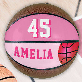 Het roze Aangepaste Basketball Girl Player's Name  Basketbal