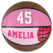 Het roze Aangepaste Basketball Girl Player's Name  Basketbal (Voorkant)