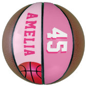 Het roze Aangepaste Basketball Girl Player's Name  Basketbal (Verticaal)