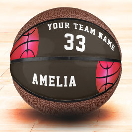 Het roze Aantal van het Team van de Naam van de Sp Basketbal