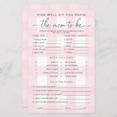 Het roze Baby shower Gingham kent het mam-om-te-wo (Voorkant / Achterkant)