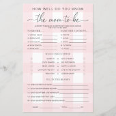 Het roze Baby shower Gingham kent het mam-om-te-wo (Voorkant)