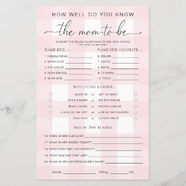 Het roze Baby shower Gingham kent het mam-om-te-wo