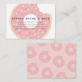 Het roze Baby shower van de Doughnut te brengen Informatiekaartje (Voorkant / Achterkant)