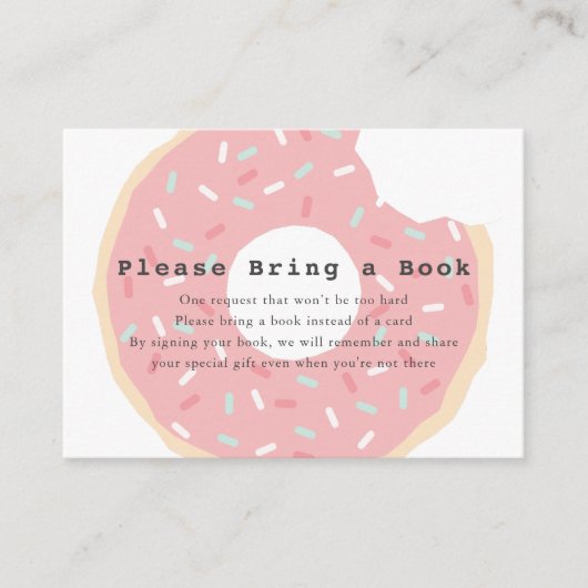 Het roze Baby shower van de Doughnut te brengen Informatiekaartje (Voorkant)