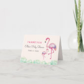 Het roze Baby shower van de Flamingo dankt u Bedankkaart (Voorkant)