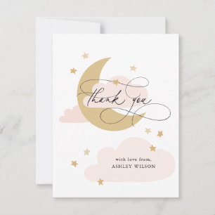 Het Roze Baby shower van het Manuscript van de Mat Bedankkaart