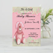 Het roze Beren Baby shower Kaart (Staand voorkant)