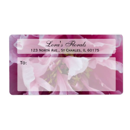 Het roze Bloemen Verschepende Etiket van de Pioen
