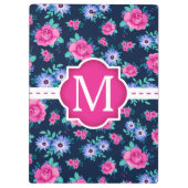 Het roze BloemenMonogram van de Douane van het Klembord (Achterkant)