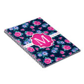 Het roze BloemenMonogram van de Douane van het Notitieboek (Rechterzijde)