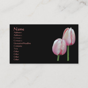 Het roze BloemenVisitekaartje van Tulpen Visitekaartje