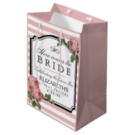 Het roze BloemenVrijgezellenfeest van Strepen past Medium Cadeauzakje