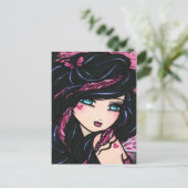 Het roze Briefkaart van de Kunst van de Fantasie (Staand voorkant)