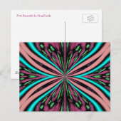 Het roze Briefkaart van de Vlinder (Voorkant / Achterkant)