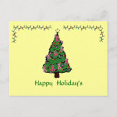 Het roze Briefkaart van Kerstmis van het Lint (Voorkant)