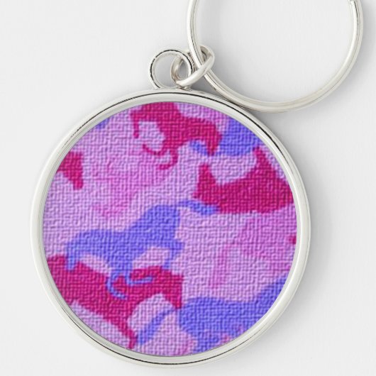 Het roze Canvas van Paarden Sleutelhanger (Voorkant)