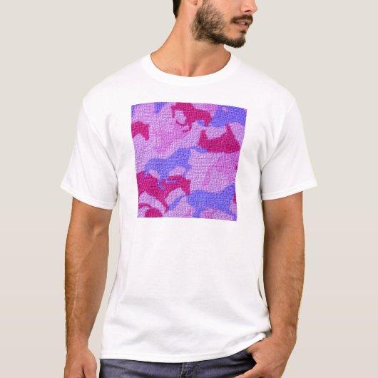 Het roze Canvas van Paarden T-shirt (Voorkant)