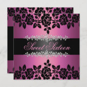 Het roze & de Zwarte namen de Zoete Uitnodiging (Voorkant / Achterkant)