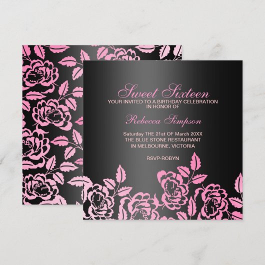 Het roze & de Zwarte namen Snoepje toe 16 van het Kaart (Voorkant / Achterkant)