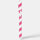 Het roze Diagonale Monogram van Strepen Case-Mate iPhone Case (Achterkant / Links)