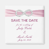 Het roze diamanten finity huwelijk bewaart de datu magneet (Voorkant)