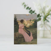 Het roze dress of Uitzicht van Castelnau-le-Lez Briefkaart (Staand voorkant)