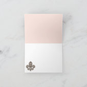 Het roze en Black Fleur DE Lis Merci danken u Bedankkaart (Binnen)