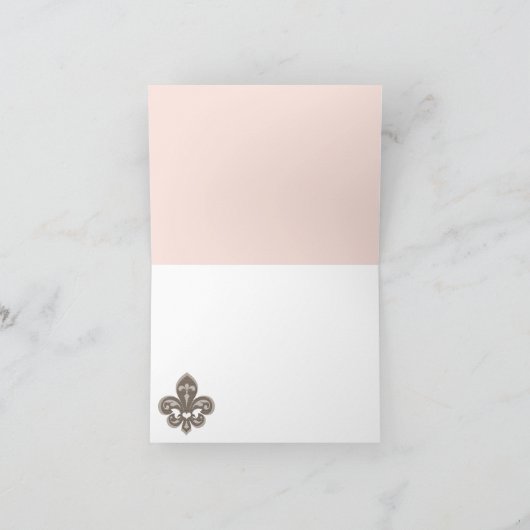 Het roze en Black Fleur DE Lis Merci danken u Bedankkaart (Binnen)