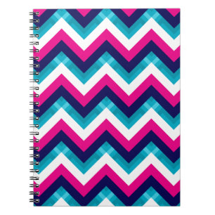 Het roze en Blauwe Geometrische Patroon van de Notitieboek