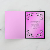 Het roze en de Zwarte danken u kaarden met het Bedankkaart (Binnen)
