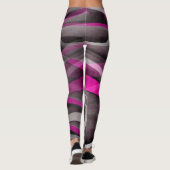 Het Roze en Gray Curves Patter van de Stijlfunctie Leggings (Achterkant)